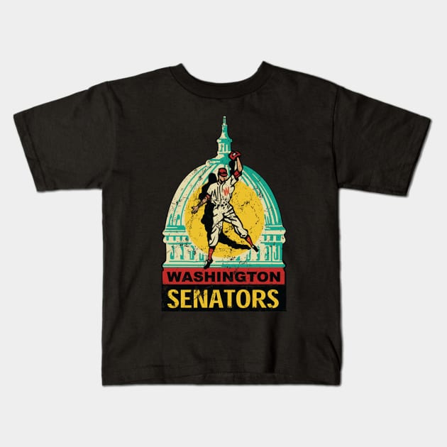 Washington Senators Kids T-Shirt by MindsparkCreative